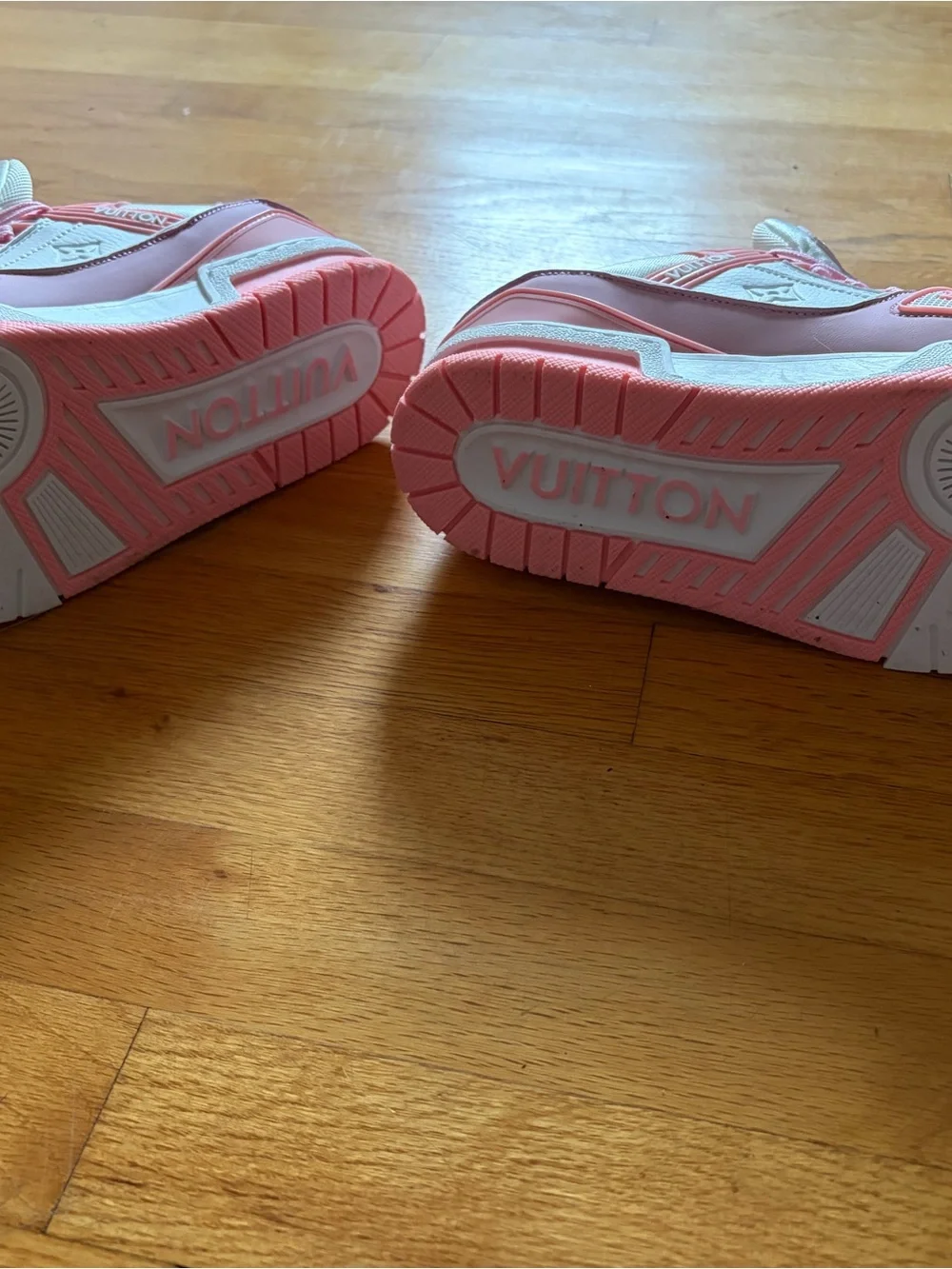 Louis Vuitton Pink and White Women's Low-Top Sneakers